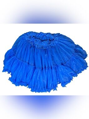 Vintage Royal Blue Crinoline Petticoat Square Dance Rockabilly Slip